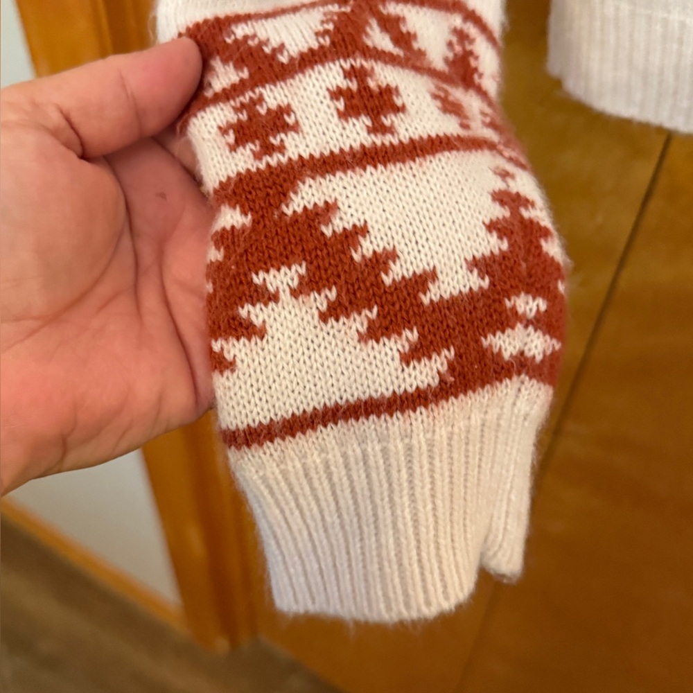 Wrangler Retro Womens Western Sweater in off white and rust Brown - Picture 7 of 7